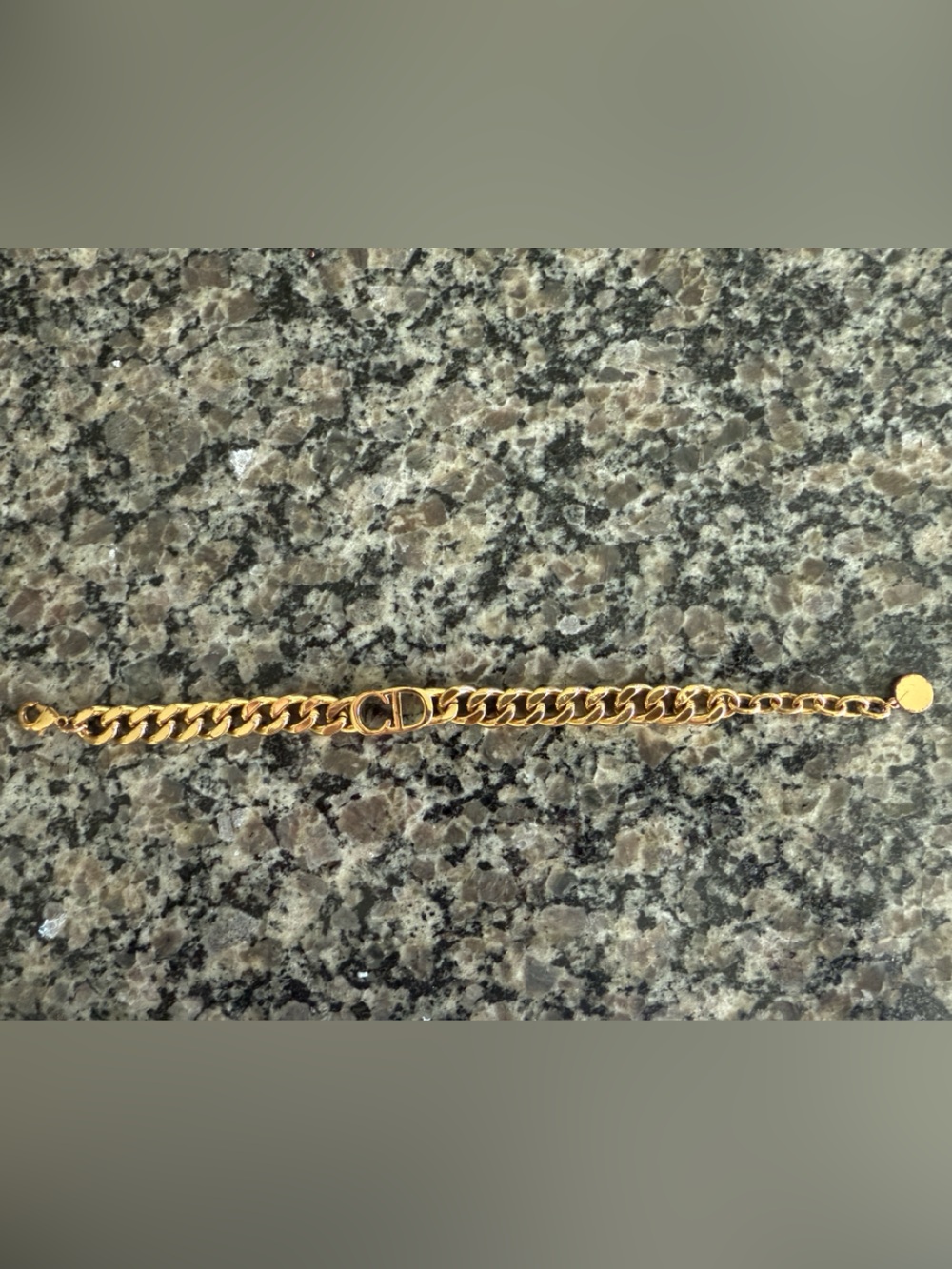 Authentic Dior Gold-Tone CD Logo Chunky Chain Bracelet - Picture 4 of 7